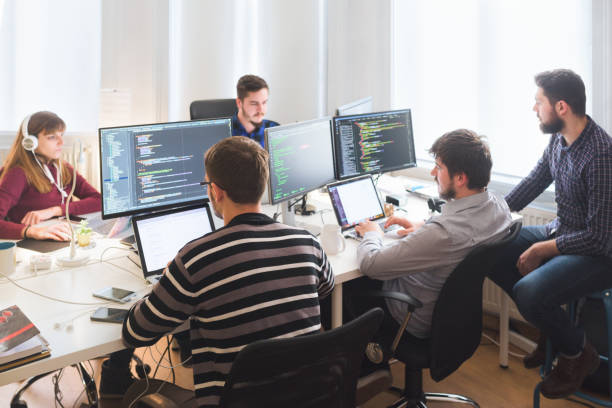 NexusAI team collaborating on AI innovation in a modern office environment